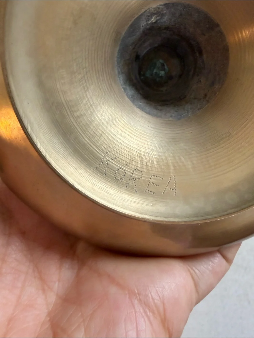 Vintage Solid Brass Tapered Candlestick Holder Brushed Finish 11